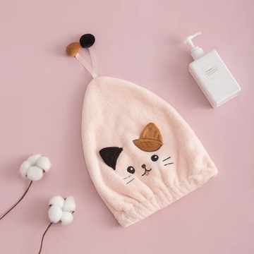 Cute Cat Kitten Hair Cap Kid Hair Turban Quick Dry
