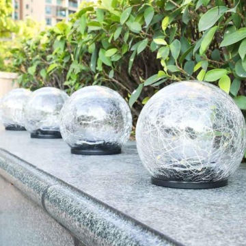 Садовый светильник на солнечных батареях LED Glass Ball 20 см Толстое стекло, наземное крепление