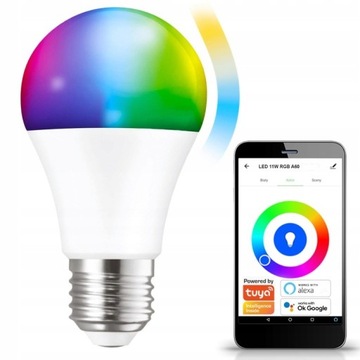 Żarówka Inteligenta LED Smart RGBW Wi-Fi 9W Kolor