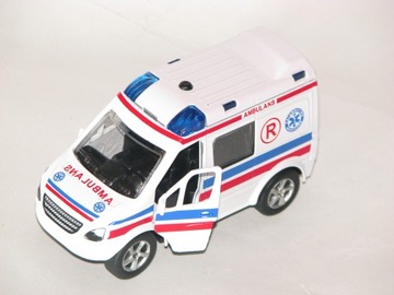 POLICJA RADIOWÓZ VAN METAL 11 CM Z POLSKIM GŁOSEM LED