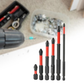 Набор из 6 ударных бит Phillips для отверток Phillips для автомобильных дрелей