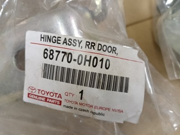 PANT DVEŘE PRAVÝ ZADNÍ SPODNÍ HORNÍ KOMPLET TOYOTA YARIS IV COROLLA CHR
