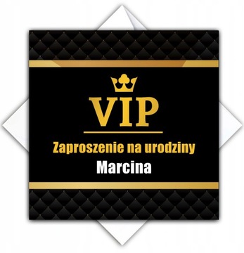 Zaproszenia na urodziny 18 20 30 40 50 VIP czarne