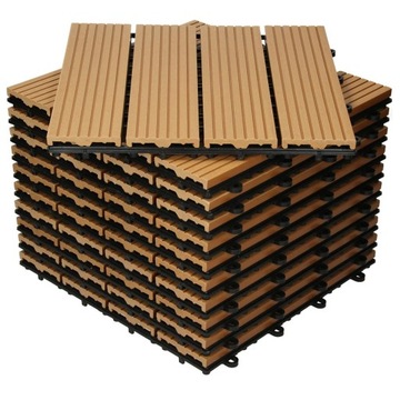 3m² 33 sztuki Płytki tarasowe WPC 30x30 cm teak o