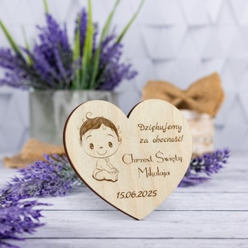 Podziękowania dla gości na CHRZEST Święty Roczek MAGNES magnesy ANIOŁEK