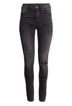 H&M HM Skinny High Trashed Jeans Spodnie 29/30