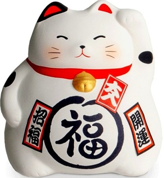 Skarbonka Figurka Biały Kot Szczęścia Maneki Neko