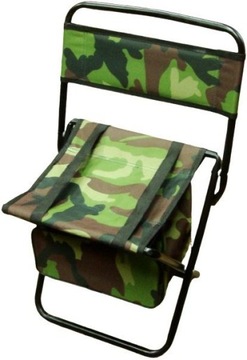 KRZESŁO Z OPARCIEM I TORBĄ CAMOUFLAGE MIKADO