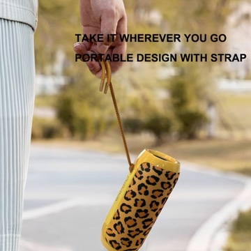Portable outdoor wireless subwoofer with charging cable and auxiliary cable