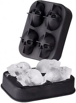 СИЛИКОНОВАЯ ФОРМА ДЛЯ ЛЬДА НА 4 ЧЕРЕПА ЧЕРЕП