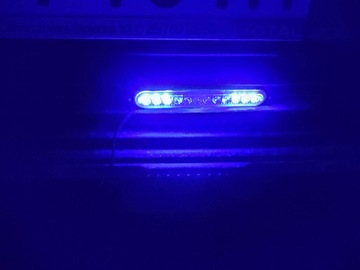 Проблесковый габаритный фонарь 6 светодиодов 12В-24В синий, синяя подсветка