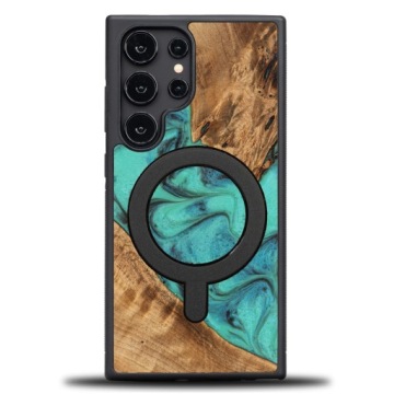 Pouzdro Bewood Unikátní pro Samsung Galaxy S25 Ultra tyrkysové s MagSafe