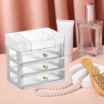 Настольное хранилище для косметики, 4 уровня, прозрачное