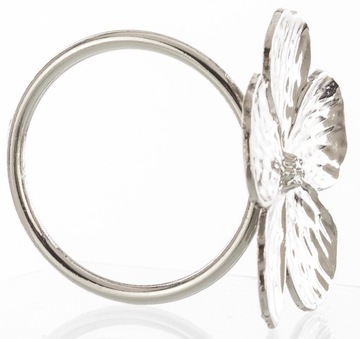Кольца для салфеток, набор из 4 шт., серебряные цветы, незабудки