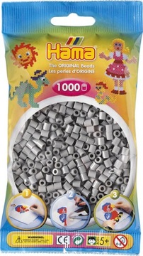 Koraliki 1000 szt. popielate HAMA MIDI 207-17
