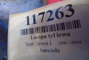 SEAT AROSA FACELIFT SVĚTLO ZADNÍ LEVÝ
