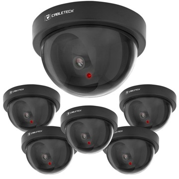 6x ATRAPA ZEWNĘTRZNA KAMERA IP KOPUŁKOWA DIODA LED ZESTAW