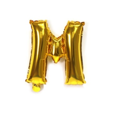 BALON FOLIOWY LITERKA M ZŁOTA 40 CM BALONY FOLIOWE LITERKI URODZINY
