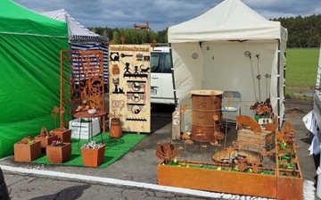 Makówka metalowa ozdoba ogrodowa corten rdzewiona 3D 035