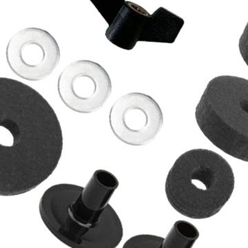 18 шт. фетр для подставок для тарелок с колпачками, аксессуары для барабанных тарелок, серые.