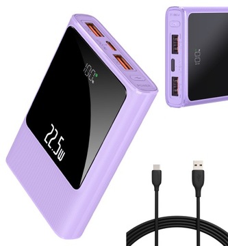 POWERBANK 10000 МАЧ МОЩНОЕ БЫСТРОЕ ЗАРЯДНОЕ УСТРОЙСТВО 22,5 Вт 2XUSB A/USB-C СВЕТОДИОДНЫЙ ДИСПЛЕЙ