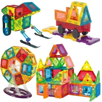 БОЛЬШИЕ МАГНИТНЫЕ БЛОКИ КРЕАТИВНАЯ МАГНИТНАЯ ПЛИТКА 3D НАБОР 130 EL ПОДАРОК