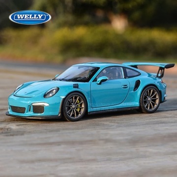 Niebieski 1:24 Porsche 911 GT3 RS Niebieski aluminiowy model samochodowy mo