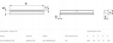 Каминная решетка Luft 480X90 80 DEFRO HOME Michał Kominki