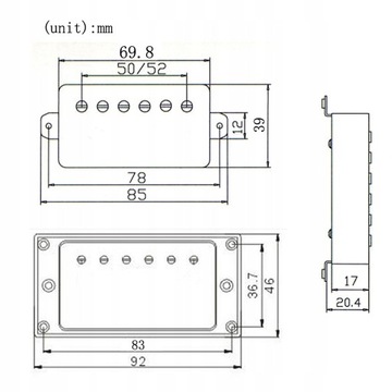 Przetwornik LP Guitar Humbucker jak w opisie