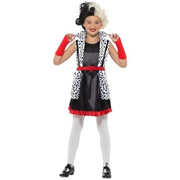 STRÓJ dla dzieci CRUELLA kostium HALLOWEEN dama S