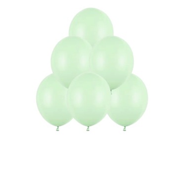 Jasno Zielone balony gumowe pastelowe -10 szt