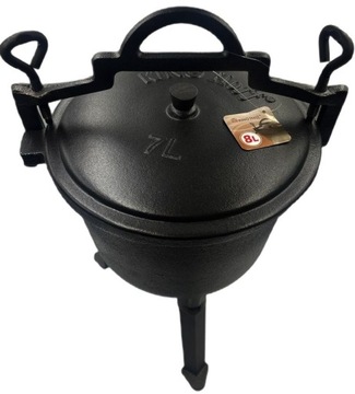 MOCNY KOCIOŁEK ŻELIWNY STOJĄCY 8L