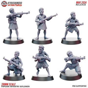 Papuan Infantry Riflemen x5 Kyoushuneko Miniatures