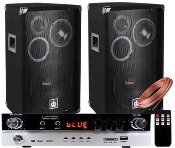 KOLUMNY ESTRADOWE 600W WZMACNIACZ BLUETOOTH RADIO USB SD AUX