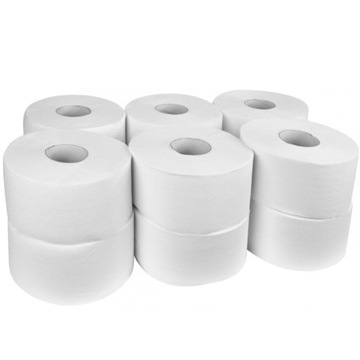 Papier Toaletowy JUMBO BIAŁY 2W CELULOZA 12 ROLEK = 1200m