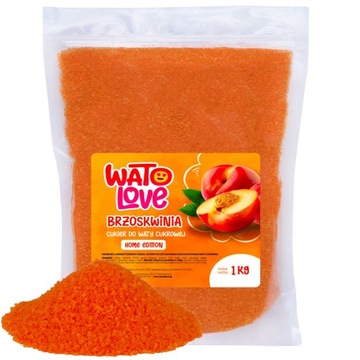 1 Kg Cukier do Waty Cukrowej Kolorowy Smakowy na Patyczki BRZOSKWINIA