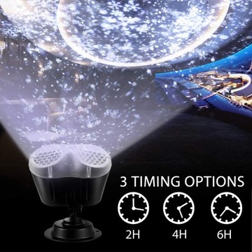 СВЕТОДИОДНЫЙ ПРОЕКТОР С МОТИВОМ СНЕЖИНКИ, ОСВЕЩАЮЩИЙ РОЖДЕСТВЕНСКИЙ ПРОЕКТОР