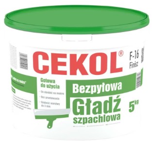 CEKOL F-16 FINISZ 5 KG BEZPYŁOWA GOTOWA DO UŻYCIA GŁADŹ SZPACHLOWA