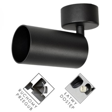 LAMPA SPOTLIGHT FARGO REFLEKTOR SUFITOWY RUCHOMY 1XGU10 CZARNA