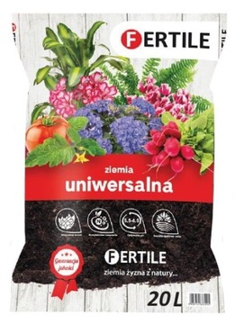 Ziemia, podłoże uniewrsalne 20L FERTILE