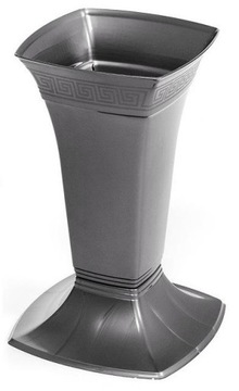 WAZON FLAKON CMENTARZ GRÓB PLASTIKOWY SZARY 30cm