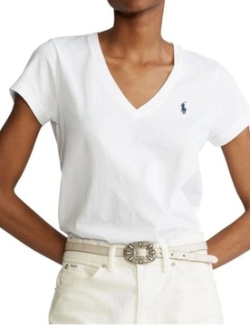 RALPH LAUREN POLO - T-SHIRT KLASYCZNY V-NECK L