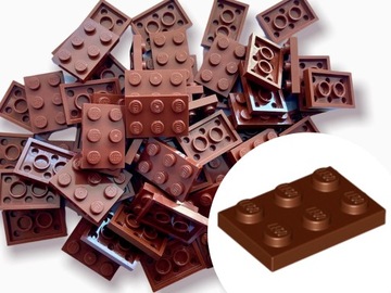 LEGO 3021 PLATE 2x3 Płytka Reddish Brown Brązowy 15 sztuk