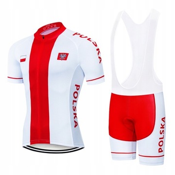 Polska team Strój kolarski rowerowyv krótki rękaw