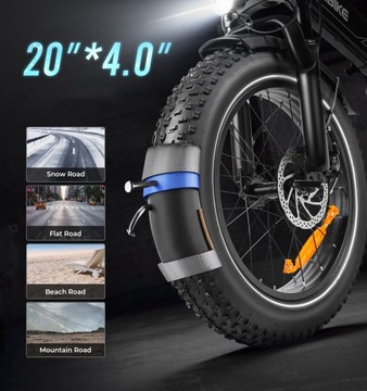 Электрический велосипед для взрослых Samebike 750 Вт 48 В 13 Ач 80 км 40 км/ч 20*4,0 дюйма