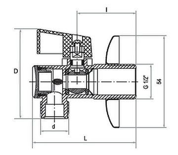 ZAWOREK KULOWY KĄTOWY Z FILTREM GOSHE 1/2 x 3/8