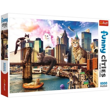 10595 TREFL PUZZLE 1000 EL. KOTY W MIEŚCIE