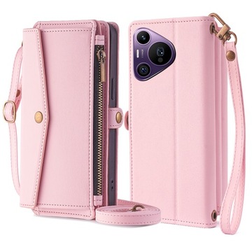 Case For Huawei Pura 70 Pro/Pura 70 Pro+ Case Card Slots Zipper Purse PU Le