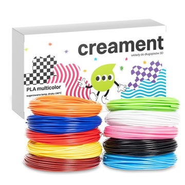 Wkłady Filamenty do Długopisów 3D 100m Mix Kolorów Creament Premium Zestaw