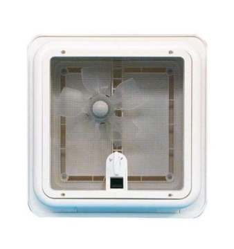 Мансардное окно для кемпера Fiamma TURBO Vent 12V с вентилятором 28x28 F белое переднее